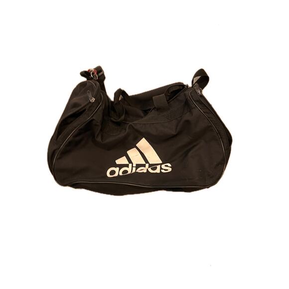 Adidas Faux Leather Medium 18"x12"x10" Black Duffel Gym Bag - Picture 1 of 6